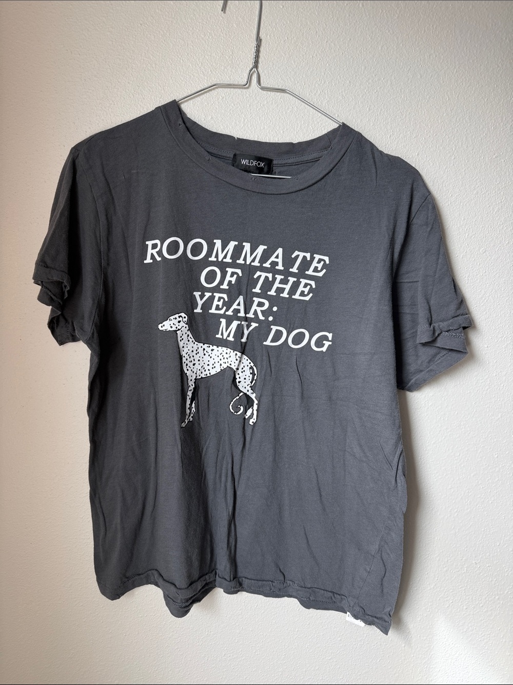 Wildfox Charcoal & White 'Roommate of the Year: My Dog' Graphic Tee